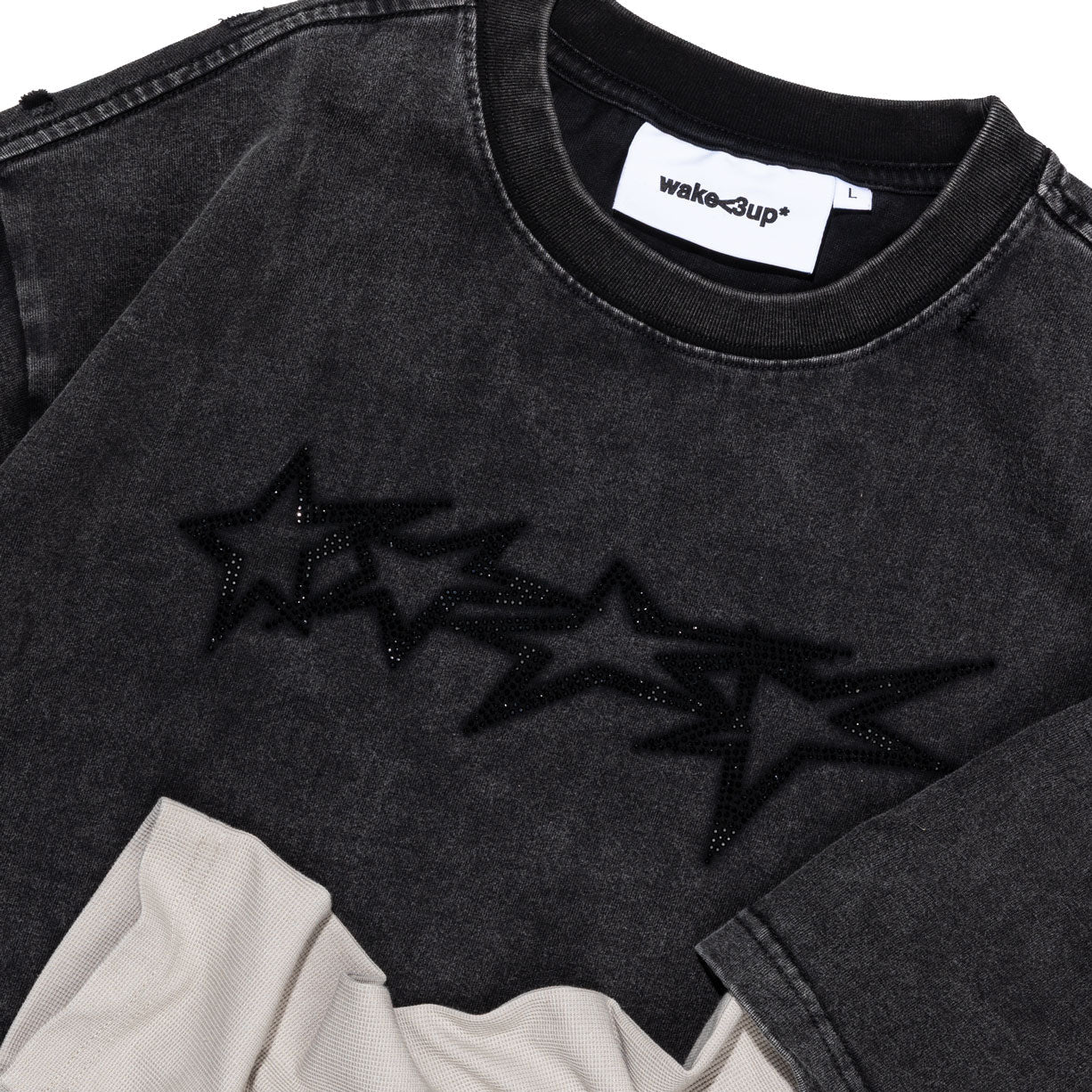 ROCKSTAR - 2 LAYERED RHINESTONE LONGSLEEVE