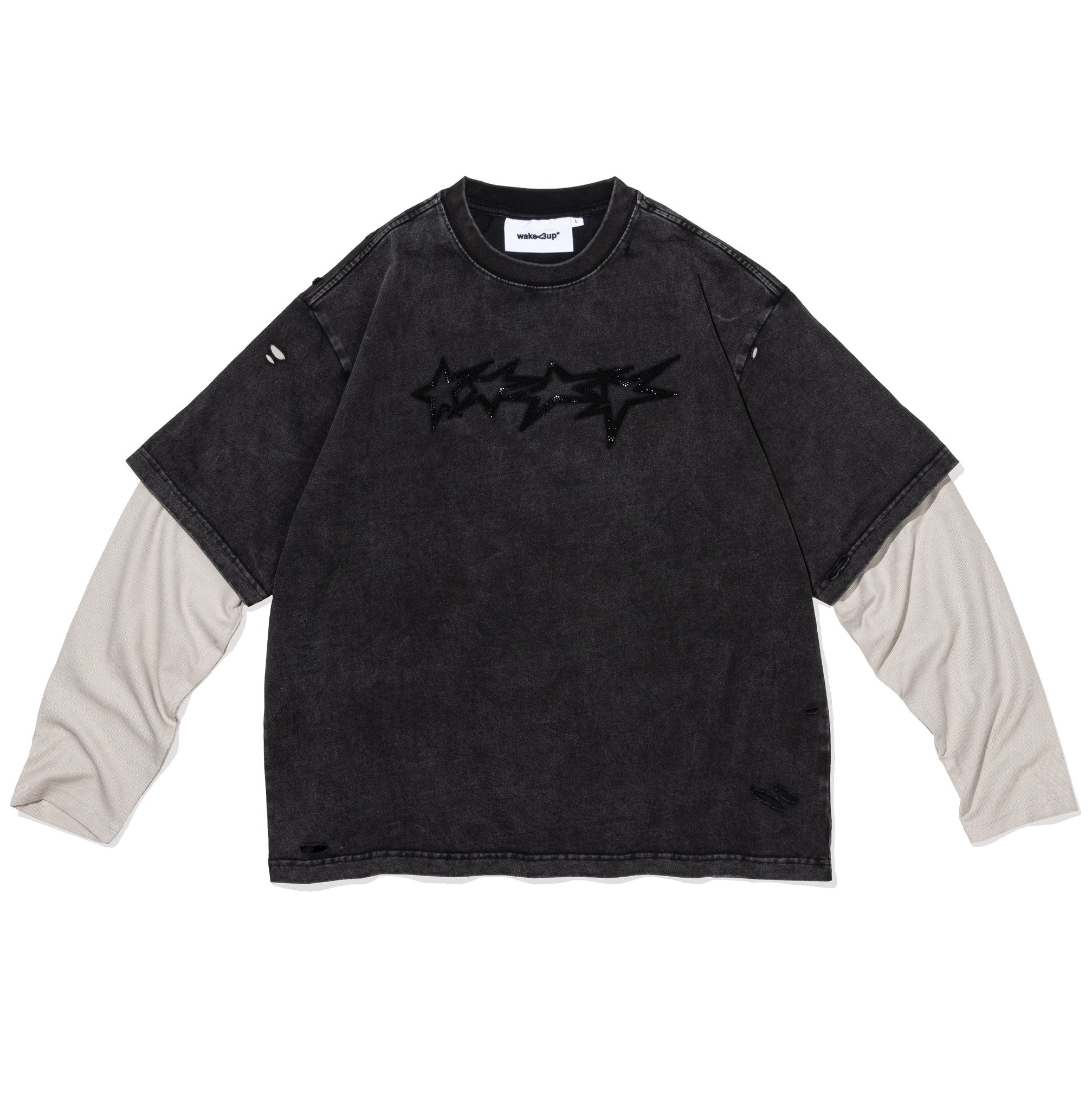 ROCKSTAR - 2 LAYERED RHINESTONE LONGSLEEVE