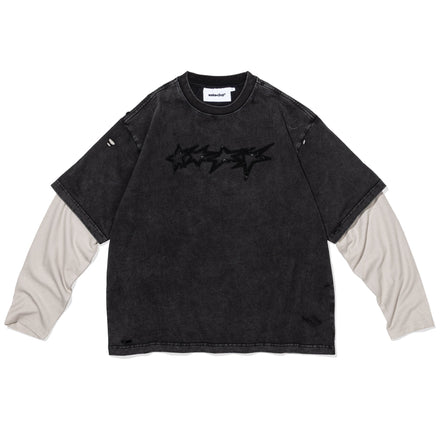 ROCKSTAR - 2 LAYERED RHINESTONE LONGSLEEVE